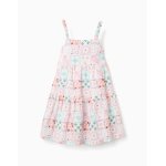 Robe � bretelles en coton avec motif mosa�que blanc