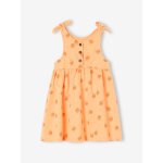 Robe à bretelles imprimée bébé abricot Robe à bretelles imprimée bébé abricot