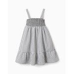 Robe  bretelles motif vichy gris fonc