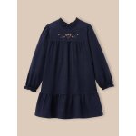 Robe brode fille marine