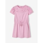 Robe dtails en broderie anglaise fille lilas