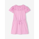 Robe d�tails en broderie anglaise fille mauve