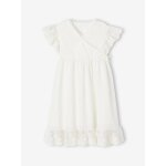 Robe cache - coeur crmonie fille dtails en tulle brod blanc