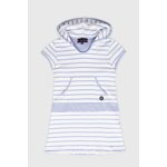 Robe � capuche en coton �pais balancelle enfant blanc / bleu lavande e24