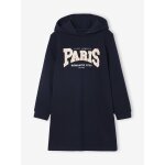 Robe  capuche en molleton fille dtails fantaisie marine