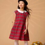 Robe carreaux tartan edimbourgh rouge vert