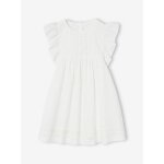 Robe de crmonie en broderie anglaise fille blanc
