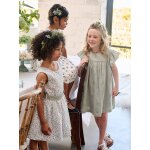 Robe crmonie en broderie anglaise fille gaze de coton vert sauge