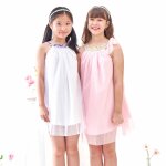 Robe crmonie col fleuri alizee blanc violet rose
