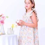 Robe c�r�monie fille fleurie liberty jaune appoline jaune