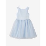 Robe crmonie fille satin et tulle bleu ciel