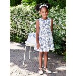 Robe de crmonie  fleurs fille noeud au dos cru