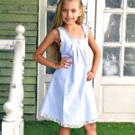 Robe crmonie fleurie anais bleu pastel