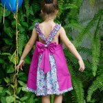 Robe cérémonie fleurie noeud amovible anais violet Robe cérémonie fleurie noeud amovible anais violet