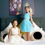 Robe c�r�monie hepburn bleu ciel