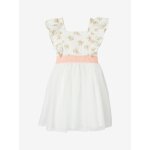 Robe de crmonie  volants fille rose imprim