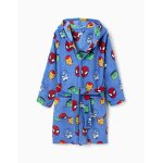 Robe de chambre en polaire corail � motif des avengers bleu