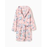 Robe de chambre en polaire corail avec motif stitch rose fonc�