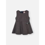 Robe chasuble fille en maille  carreaux gris