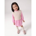 Robe - chemise fille effet 2 en 1 �cru