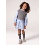 Robe - chemise fille effet 2 en 1 gris chin�