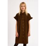 Robe chemise � fronces - fille chocolate