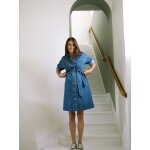 Robe chemise en jean grossesse et allaitement stone