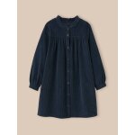 Robe chemise en velours gaufré bleu ombre Robe chemise en velours gaufré bleu ombre