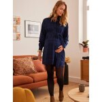 Robe - chemisier carreaux courte grossesse et allaitement bleu marine Robe - chemisier carreaux courte grossesse et allaitement bleu marine