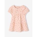 Robe  col claudine bb fille rose ple