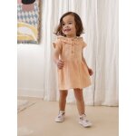 Robe  collerette bb en gaze de coton orange