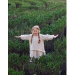 Robe en coton bambula � motif floral b&s beige