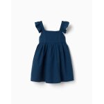 Robe en coton avec bretelles � volants you&me bleu
