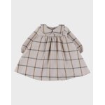 Robe en coton À carreaux beige Robe en coton À carreaux beige