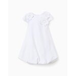 Robe en coton � effet ballon blanc
