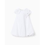Robe en coton � effet ballon blanc