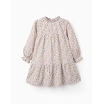 Robe en coton floral beige clair