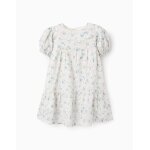 Robe en coton florale beige clair