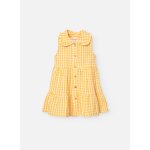 Robe en coton avec imprim carreaux jaune