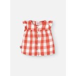 Robe en coton avec imprim carreaux orange