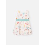 Robe en coton avec imprim fleurs et petits animaux blanc