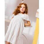 Robe en coton � rayures et doublure b&s bleu clair
