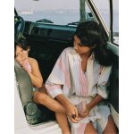 Robe en coton � rayures you&me rouge