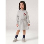 Robe courte � capuche fille gris chin�