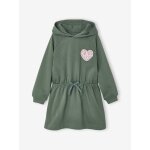 Robe courte � capuche fille vert