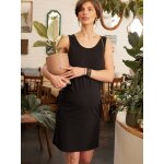 Robe courte grossesse en coton bio kizomba envie de fraise noir Robe courte grossesse en coton bio kizomba envie de fraise noir