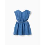 Robe courte sans manches en jean avec d�coupes bleu clair