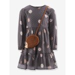 Robe en cr�pe plumetis avec sac h�risson fille happy girls gris