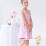 Robe demoiselle d'honneur � dentelle lili rose