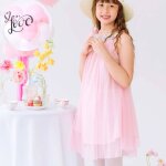 Robe demoiselle d'honneur poudr� col liberty alizee rose fleuri multicolore